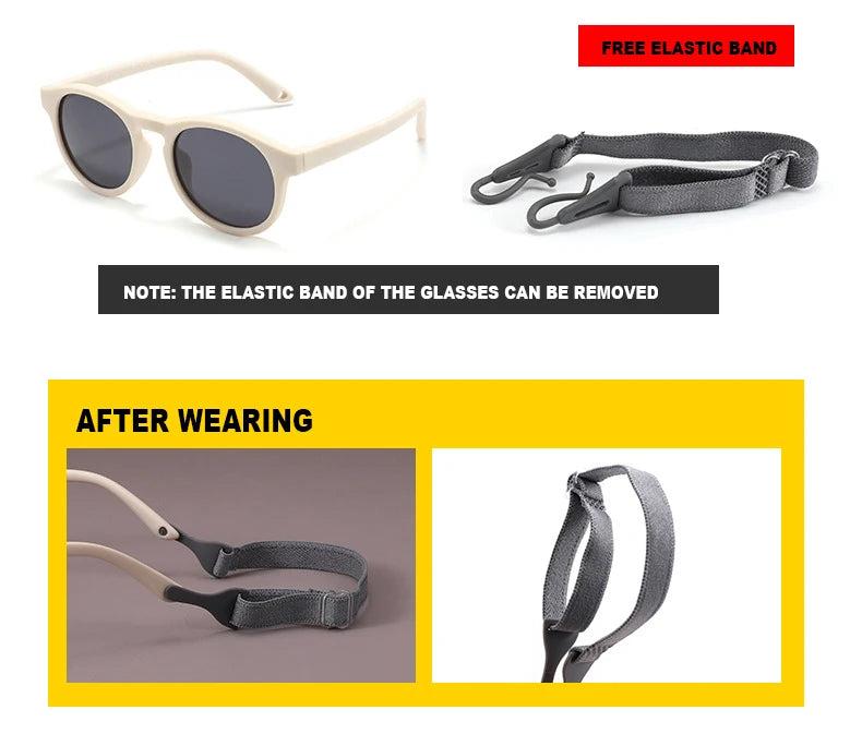 WarBlade Kids Round Polarized Sunglasses | Silicone Flexible Safety UV400 Baby Eyewear 0-3 Years