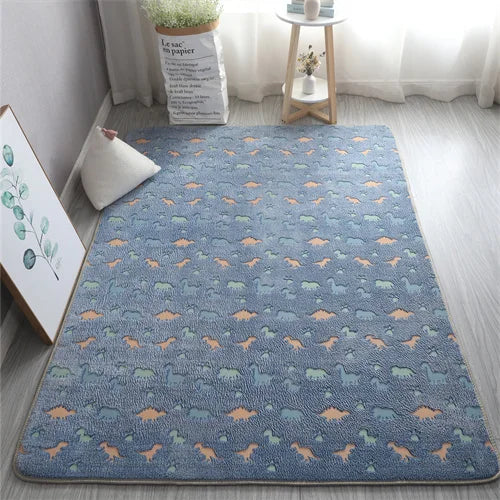 Rainbow Unicorn Glow in the Dark Area Rug – Large Kids Room Carpet with Stars