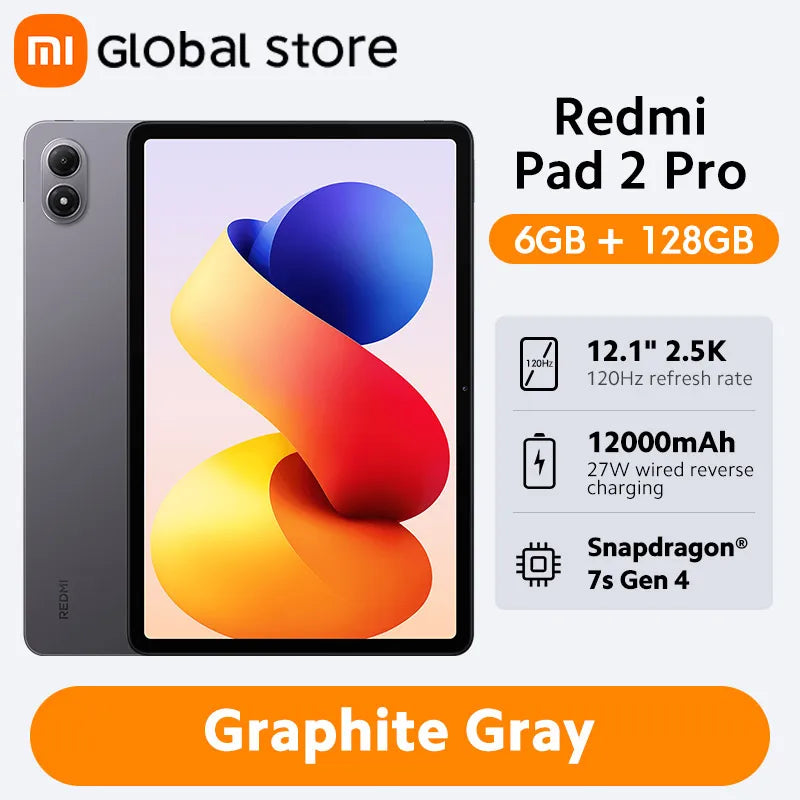 Xiaomi Redmi Pad 2 Pro 12.1" 2.5K Tablet – Snapdragon 7s Gen 4, 12000mAh, 33W
