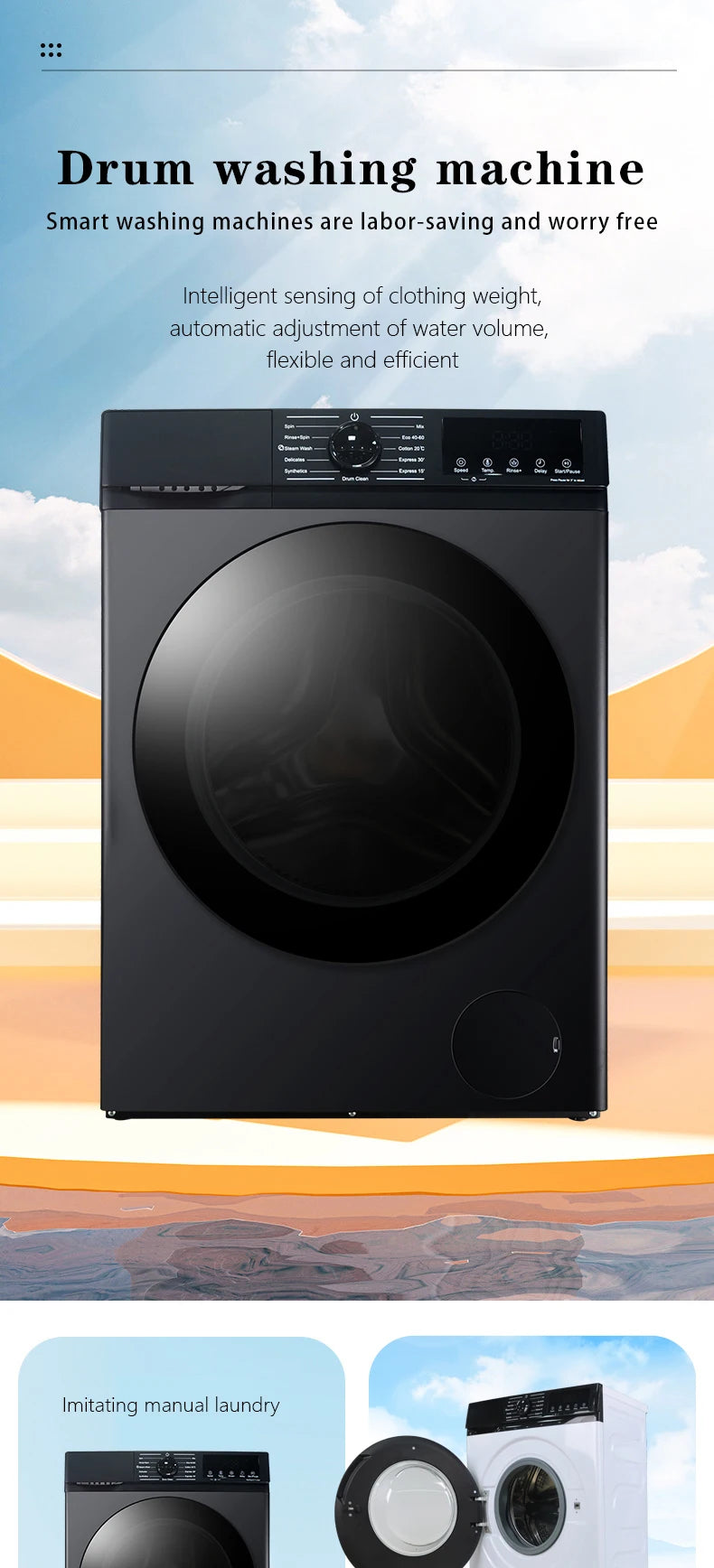 12KG Automatic Stackable Washer-Dryer Combo — Inverter BLDC Motor, Turbo Wash, Quick Dry for Home & Commercial Hotel Use