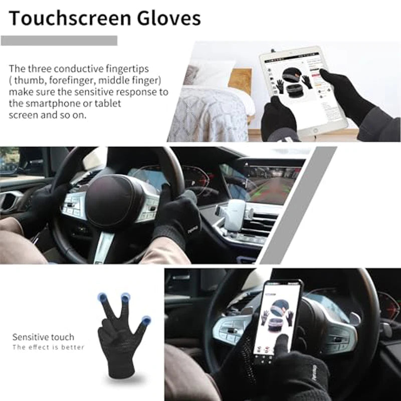 Men's Winter Hat, Neck Warmer and Touchscreen Glove Set