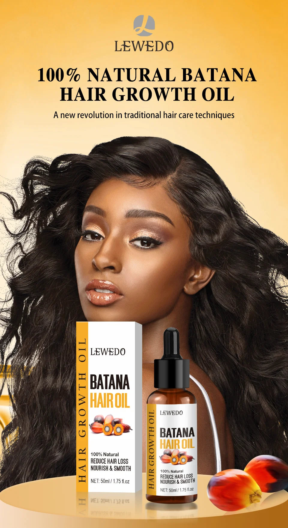 Batana Oil Hair Growth Serum — Anti-Hair Loss Essence for Thicker, Stronger Hair