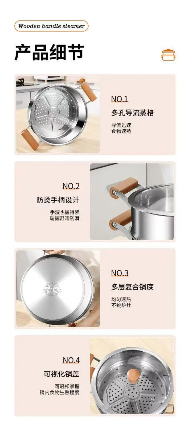 Stainless Steel Soup Pot – Glass Lid & Side Handles