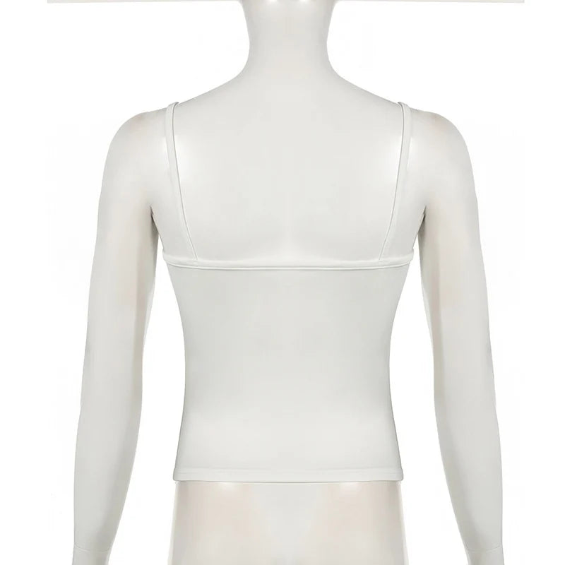 Women's Y2K Harajuku Spaghetti Strap Cropped Top – Vintage Sleeveless All-Match Summer Top