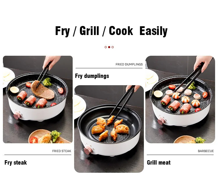 Electric MultiCooker Frying Pan — Non-Stick BBQ, Steak, Fish & Omelette Cooking Machine