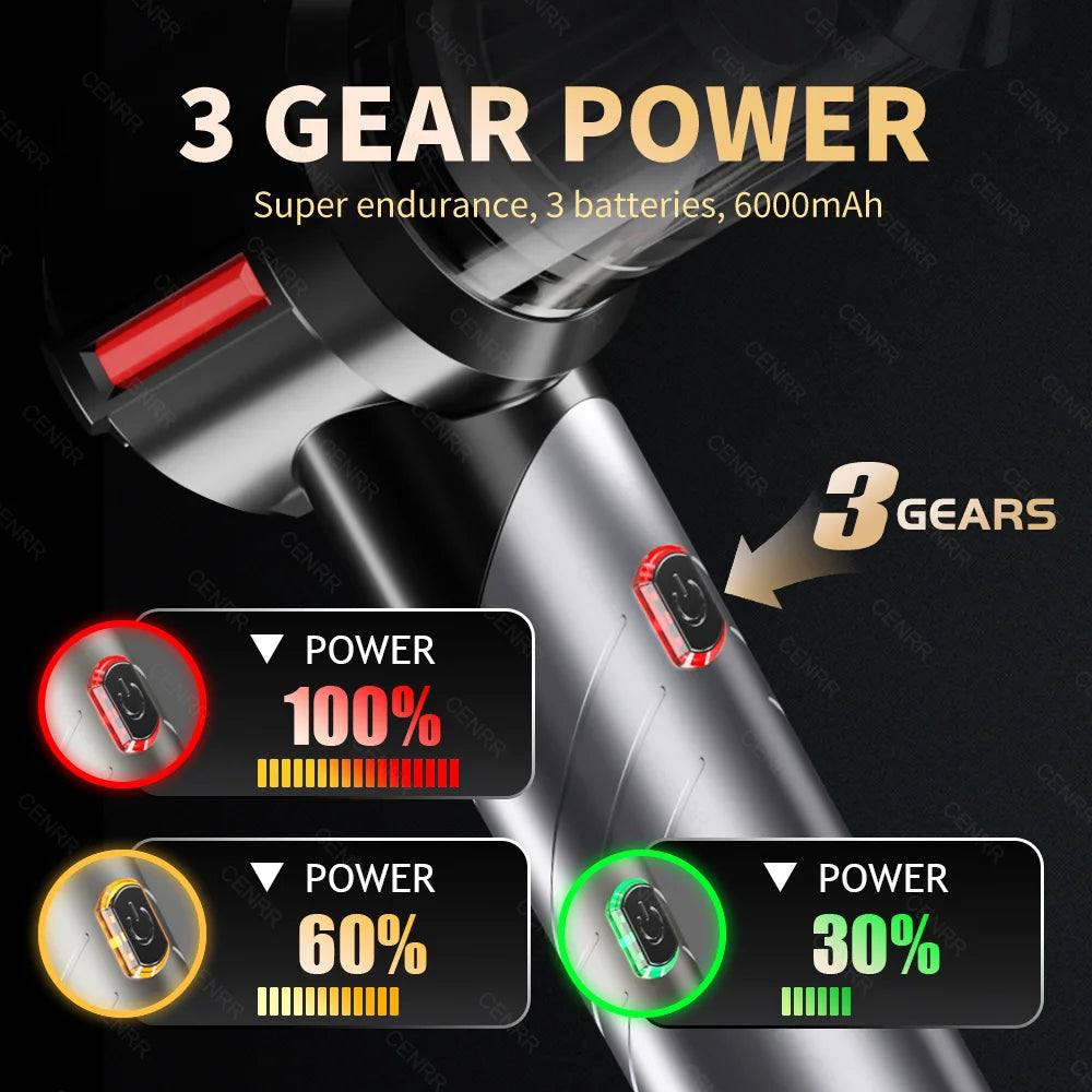 Cordless Car Vacuum – Brushless Motor & HEPA Filter