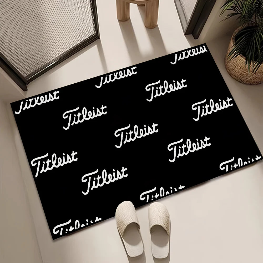 Fashion Logo Brand Area Rug – Anti-Slip, Fade-Resistant Floor Mat for Bedroom, Hallway & Balcony, 4 Colors & 7 Sizes