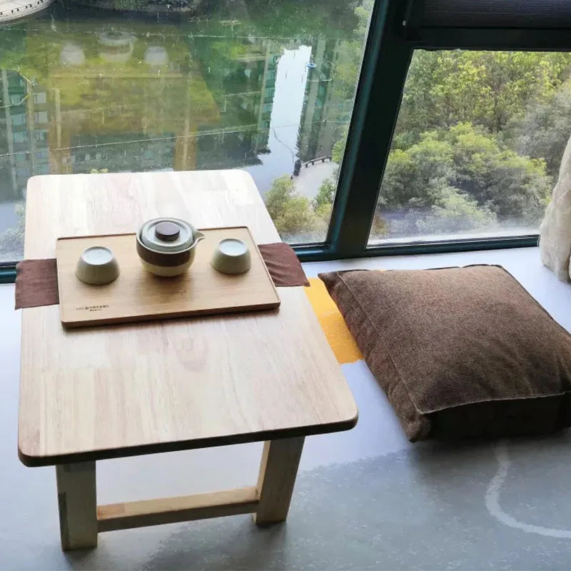 Foldable Japanese Bay Window & Balcony Wooden Desk