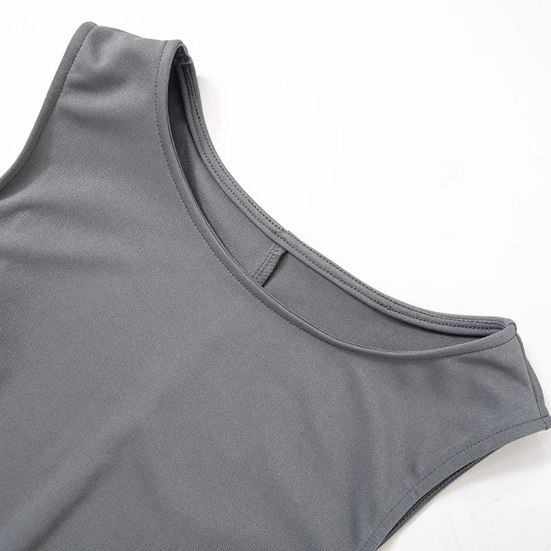 Sleeveless Knit Slim A-Line Mini Dress — Y2K Streetwear Summer Dress