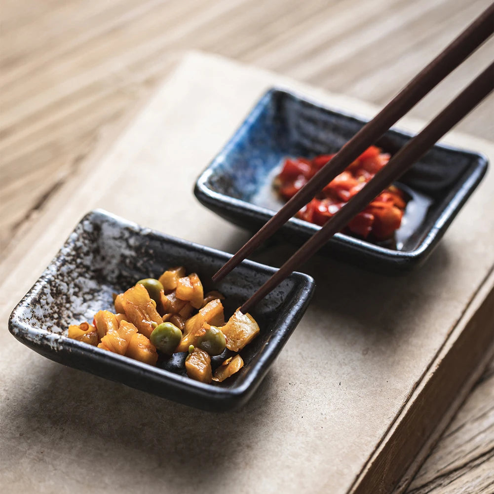 Ceramic Soy Sauce Dish – Japanese-Style Rectangular Bowl