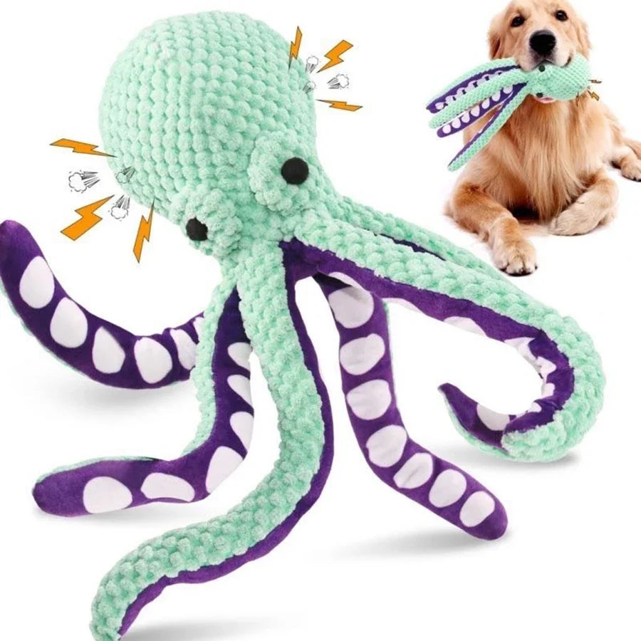 Large Octopus Plush Dog Toy — Boredom Relief Companion
