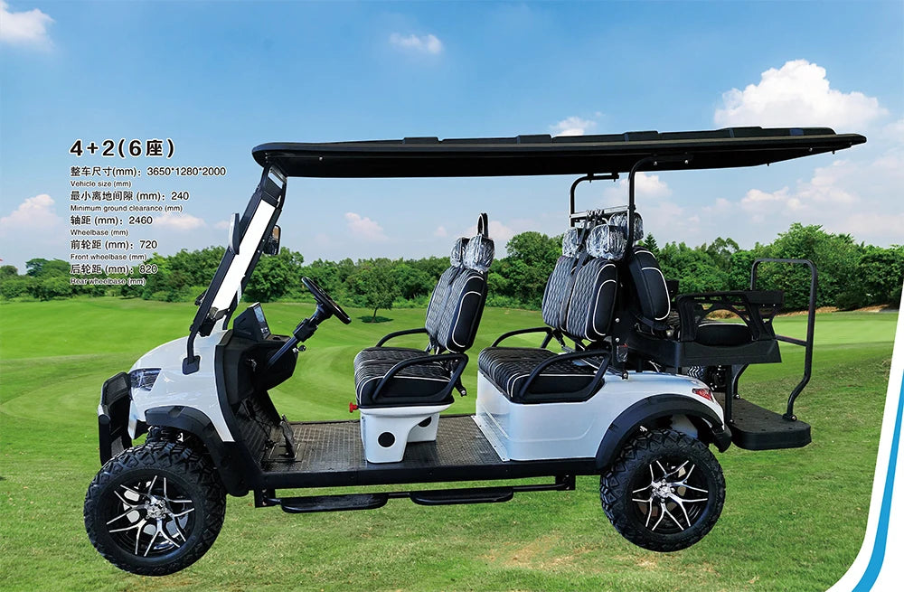 Electric Golf Cart — 6 Seater 4-Wheel Drive Luxury Model, 48V, 30–50 km/h, 70–90km Range