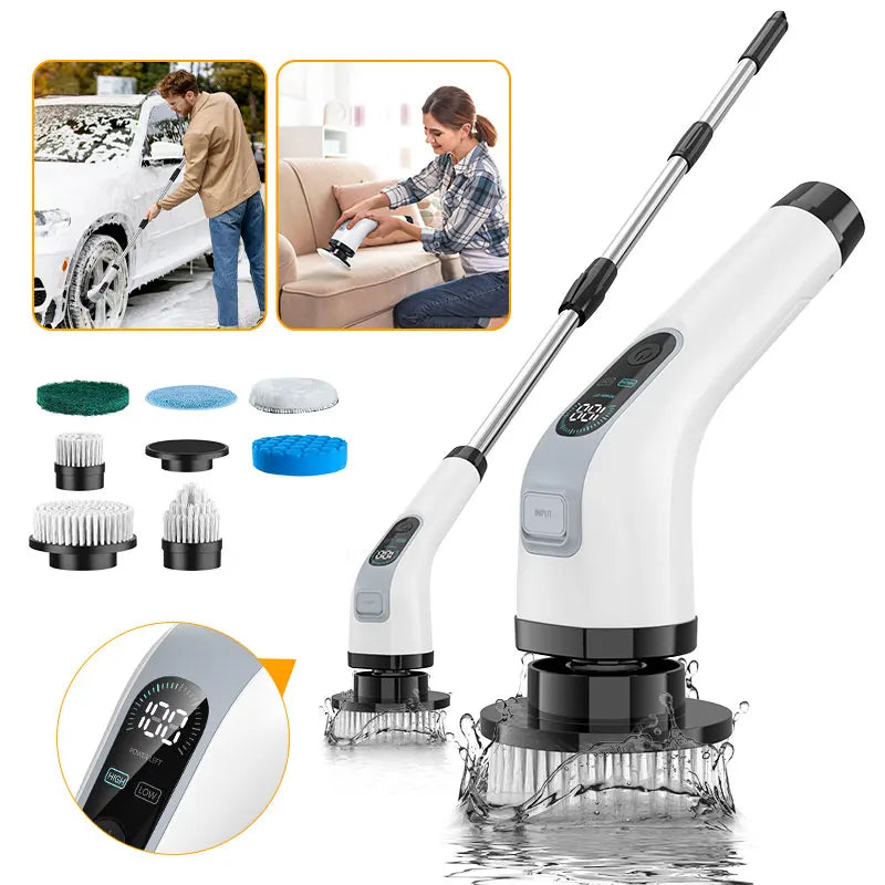 Cordless Electric Cleaning Brush – 7-Piece Spin Scrubber Kit for Bathroom, Kitchen & Shower