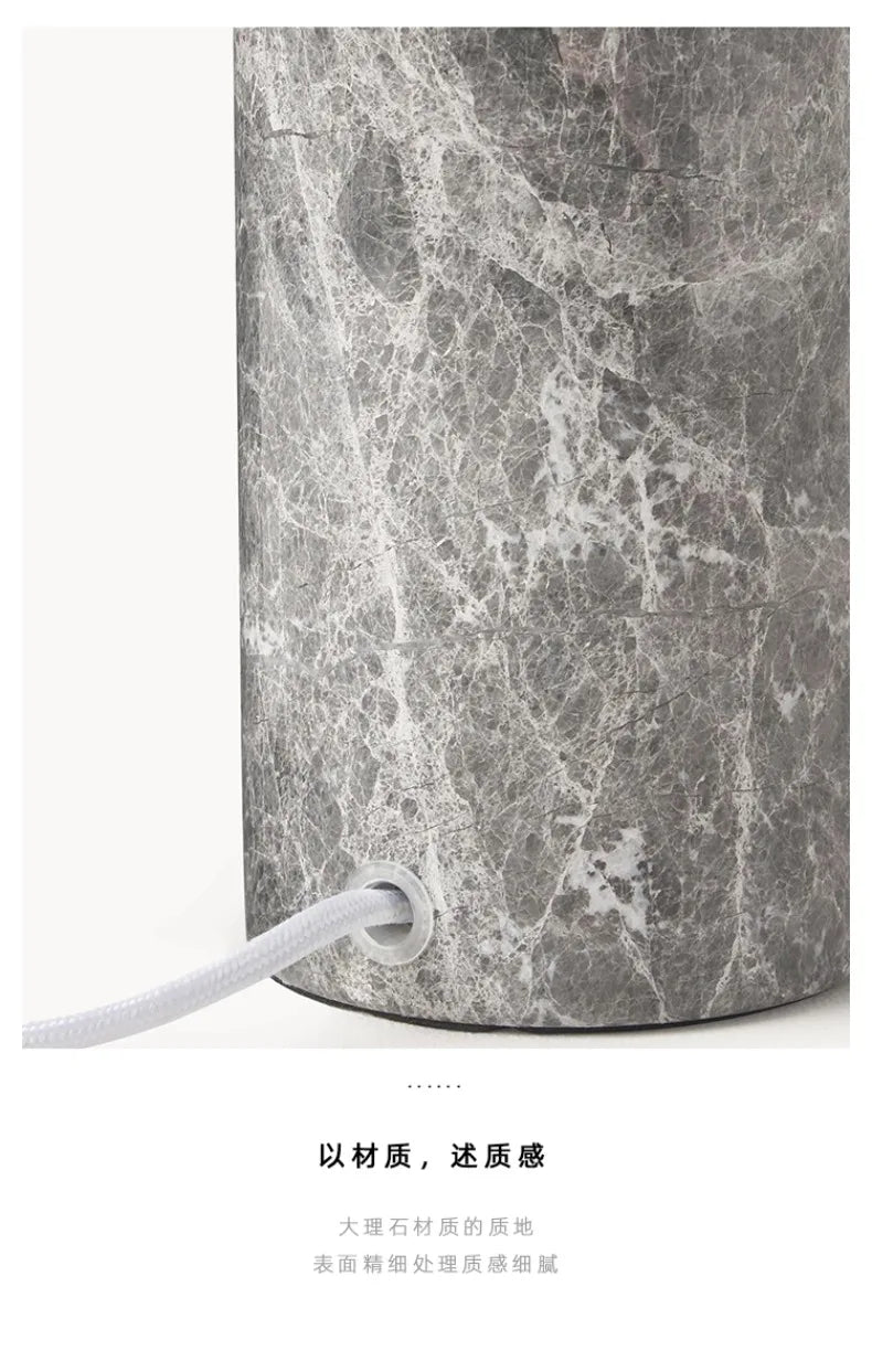 Marble Base Lamp – Tapered Fabric Shade