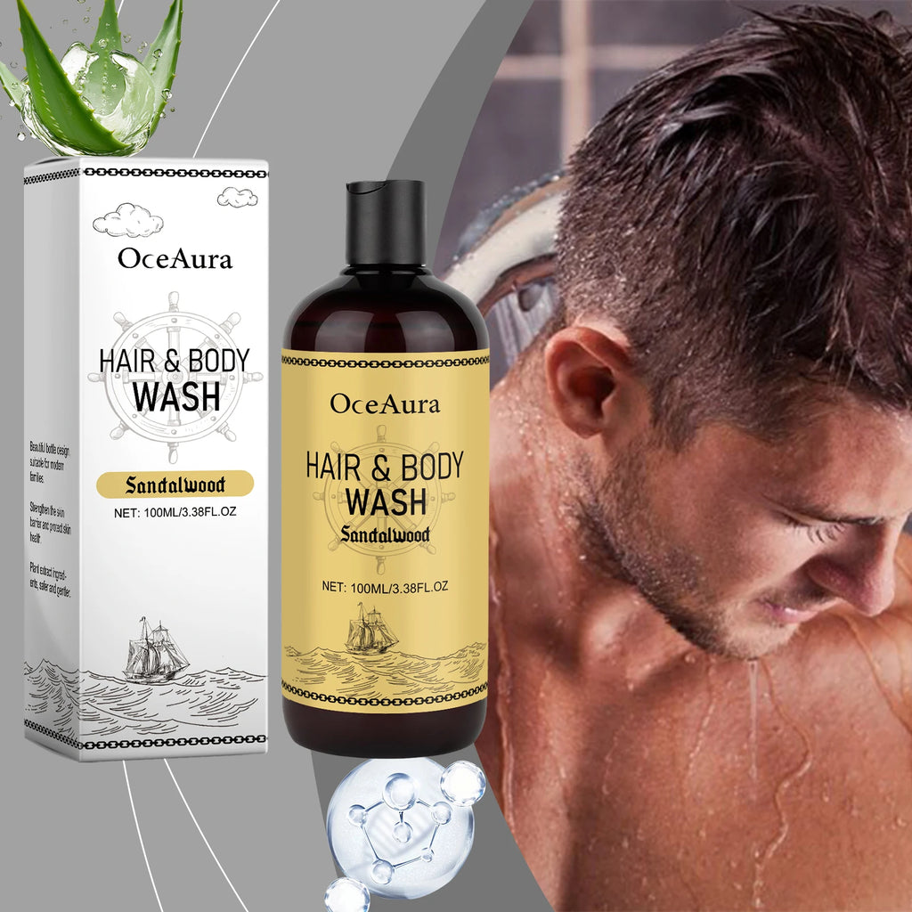 OceAura 2-in-1 Shampoo & Body Wash for Men – Moisturizing Scalp Cleanser & Hair Wash