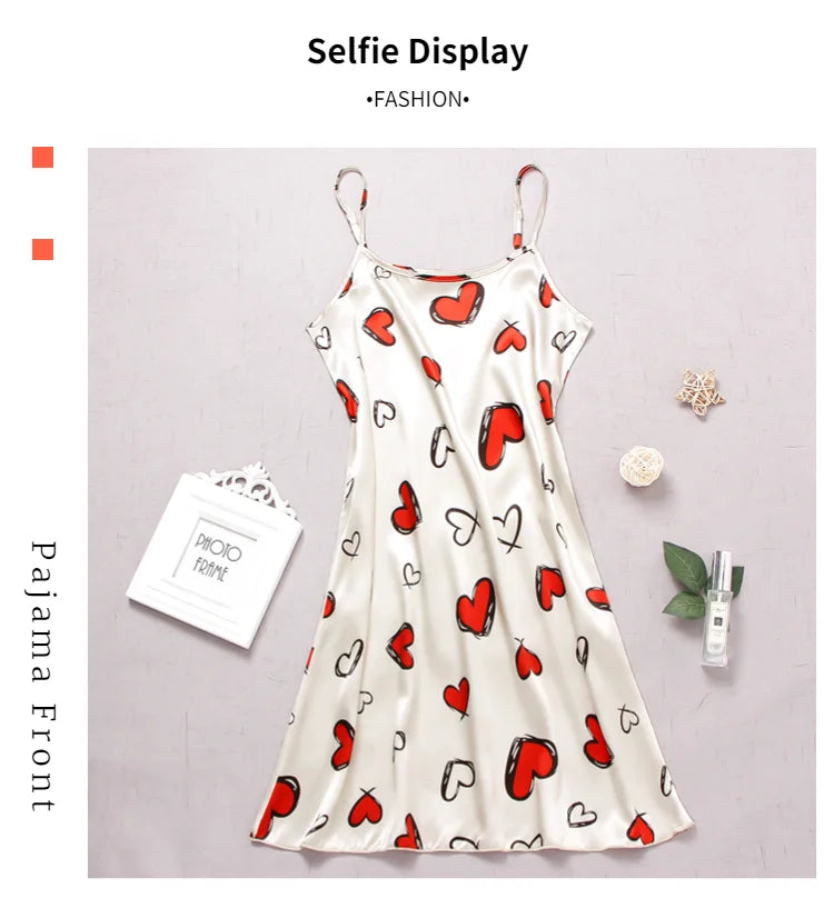 Silk Suspender Mini Nightdress — Sexy Spaghetti Strap Sleepwear