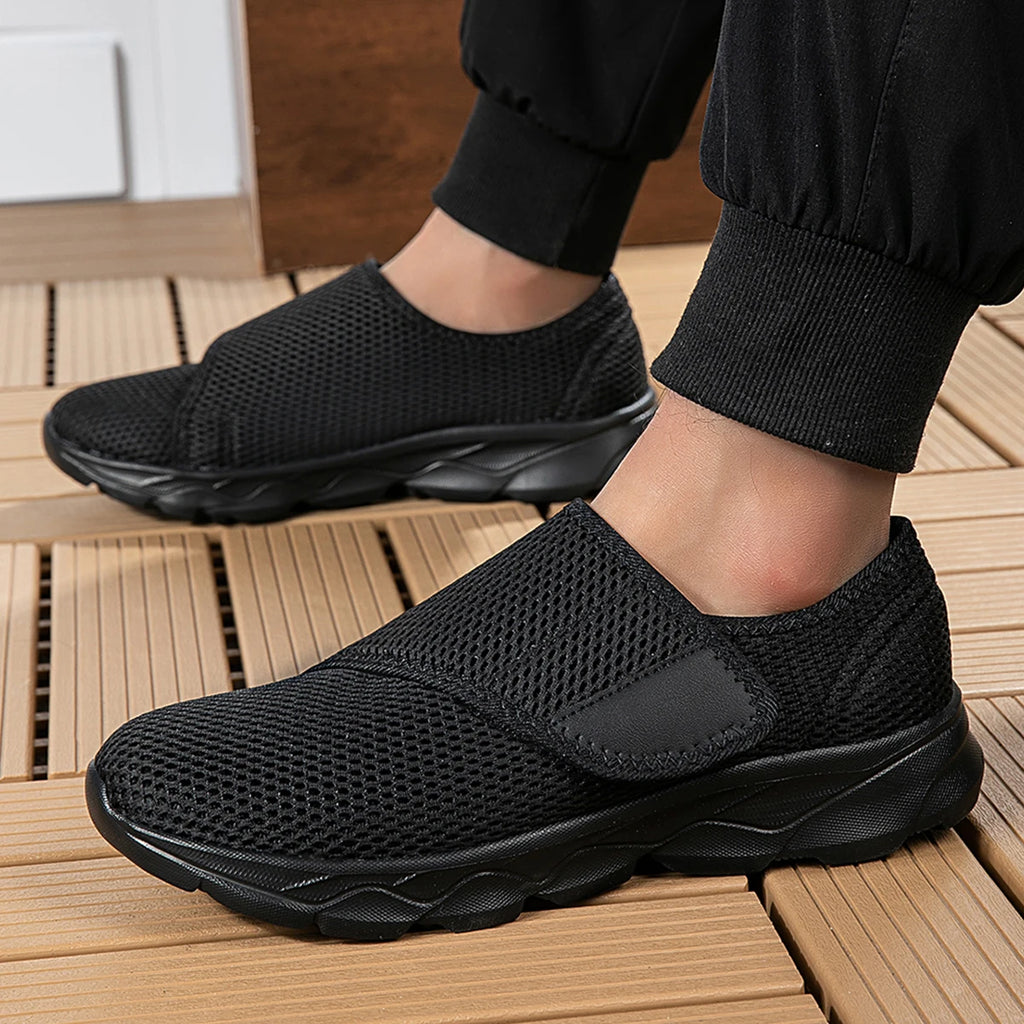 Men's Orthopedic Wide Fit Sneakers – Diabetic-Friendly Adjustable Walking Shoes