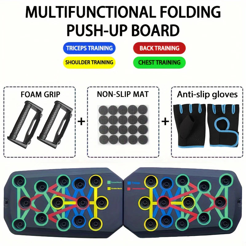 Push-Up Board Set – Portable Multifunctional Foldable Push-Up Bar for Chest, Arms, Back & Abs Training