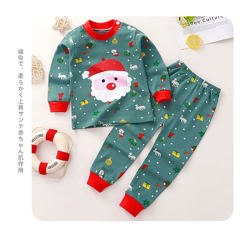 Kids' Unisex Cotton Cartoon Pajama Set | Soft Warm Sleepwear for Boys & Girls