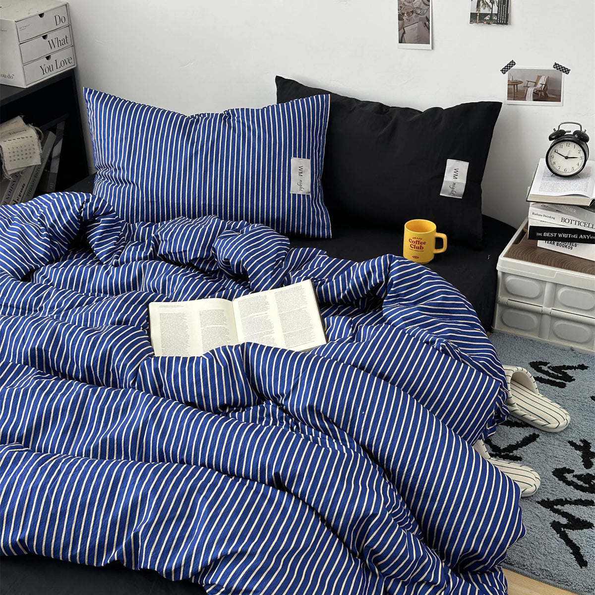 Stripe Bedding Comforter Set – Duvet Cover, Bed Sheet & Pillowcase, Single to King