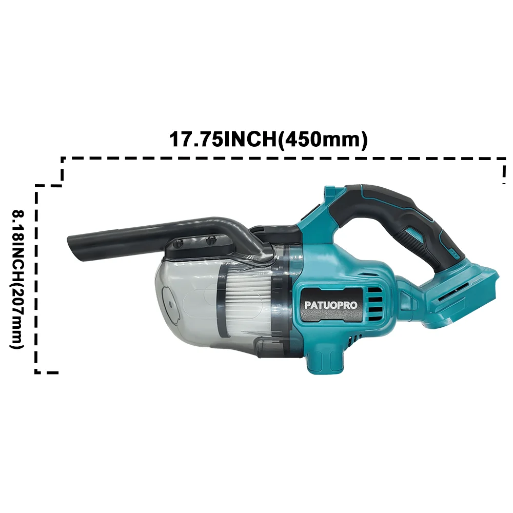 Cordless Handheld Electric Vacuum Cleaner — Makita 18V Battery Compatible, Portable for Hard Floor, Carpet, Car & Pet Hair