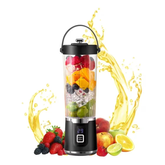 12-Blade Portable USB Juicer 500ML — Mini Personal Blender for Smoothies & Shakes