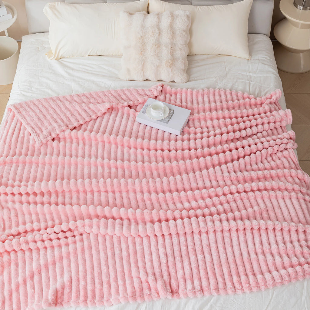 Soft Flannel Blanket – Warm Nap Throw in Multiple Colors, Christmas Gift Blanket