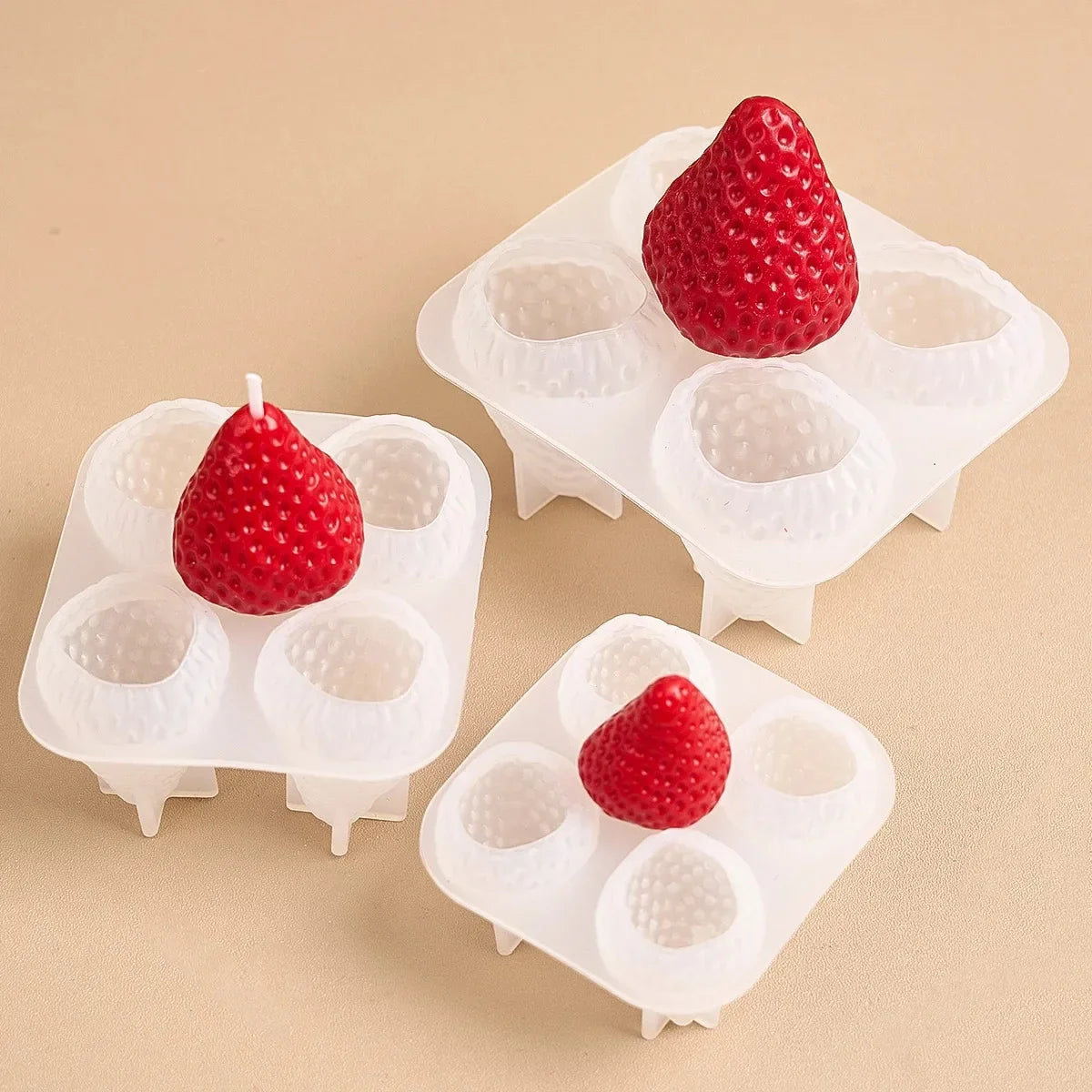 3D Strawberry Silicone Mold — DIY Scented Candles, Aromatherapy & Gift Decor