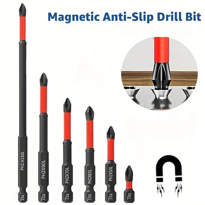 Never Lose a Bit. — Magnetic Non-Slip S2 Steel Drill Bit Set | 3, 6 & 12 Pieces, Crosshead & Impact Bits, Electric & Hand Drivers