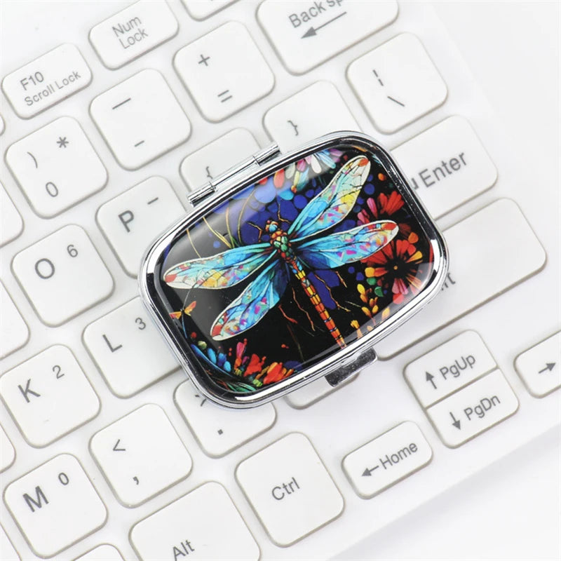 Colorful Metal Pill & Jewelry Organizer Box