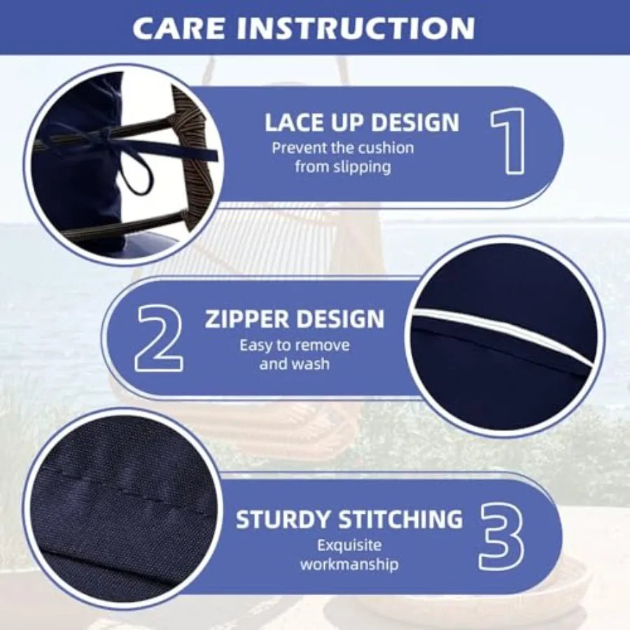 Egg Chair Cushion — Thick Hanging Chair Seat Pad for Indoor & Outdoor Use
