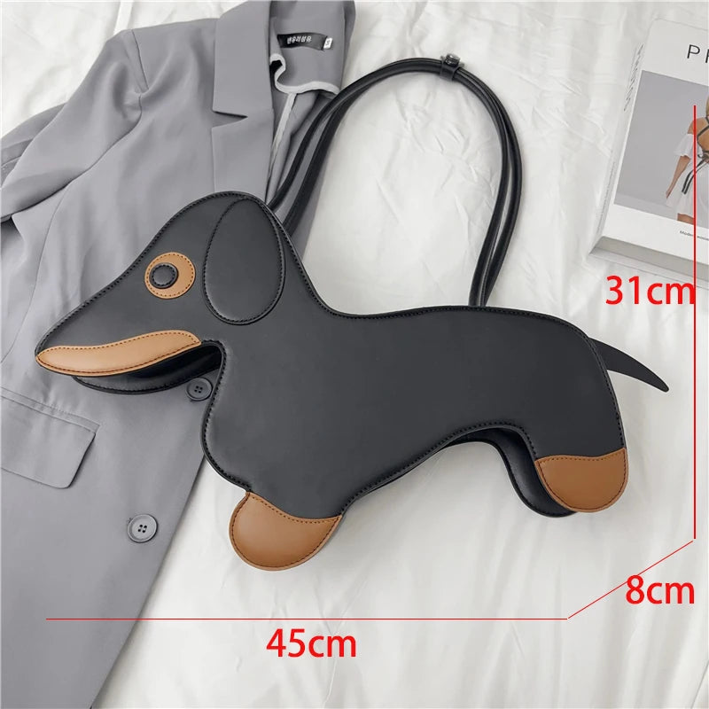 Sausage Dog Novelty TPU Tote Bag – Cute Doll Top Handle Shoulder Bag for Women