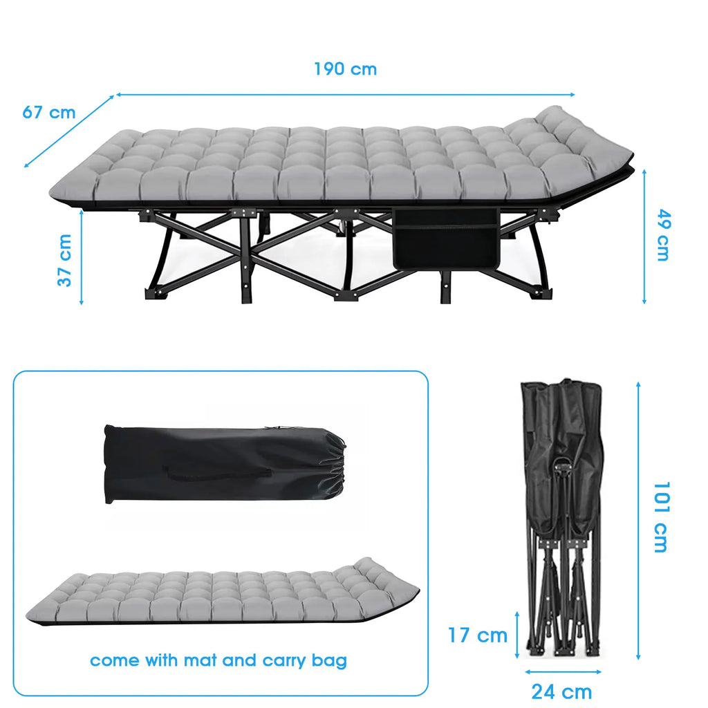 Folding Camping Cot – Heavy Duty 200KG Capacity, Portable Outdoor Bed for Adults, Beach, RV & Home