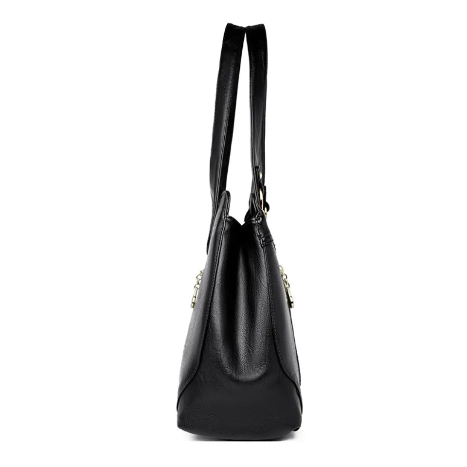 VANDERWAH Bark Pattern Microfiber Leather A4 Tote Bag – Luxury Designer Shoulder Handbag for Women