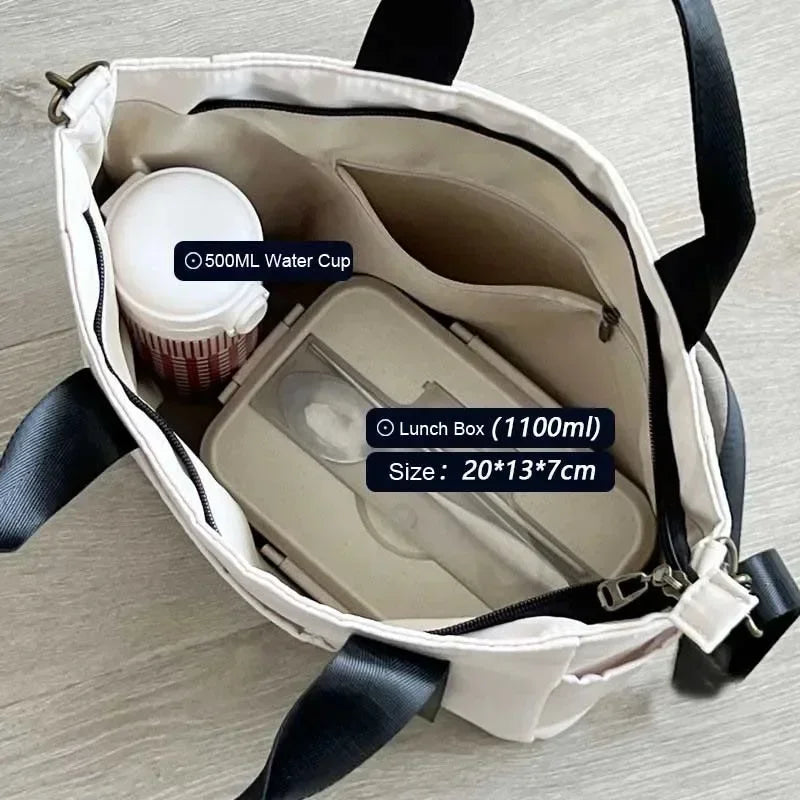 Large Capacity Nylon Canvas Tote Bag – Waterproof Shoulder Bag & Messenger for School & Daily Use
