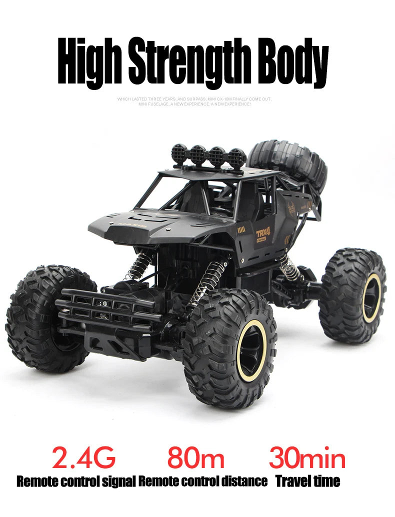 1:12 / 1:16 Scale 4WD RC Off-Road Buggy Truck with LED Lights – Remote Control Car for Boys