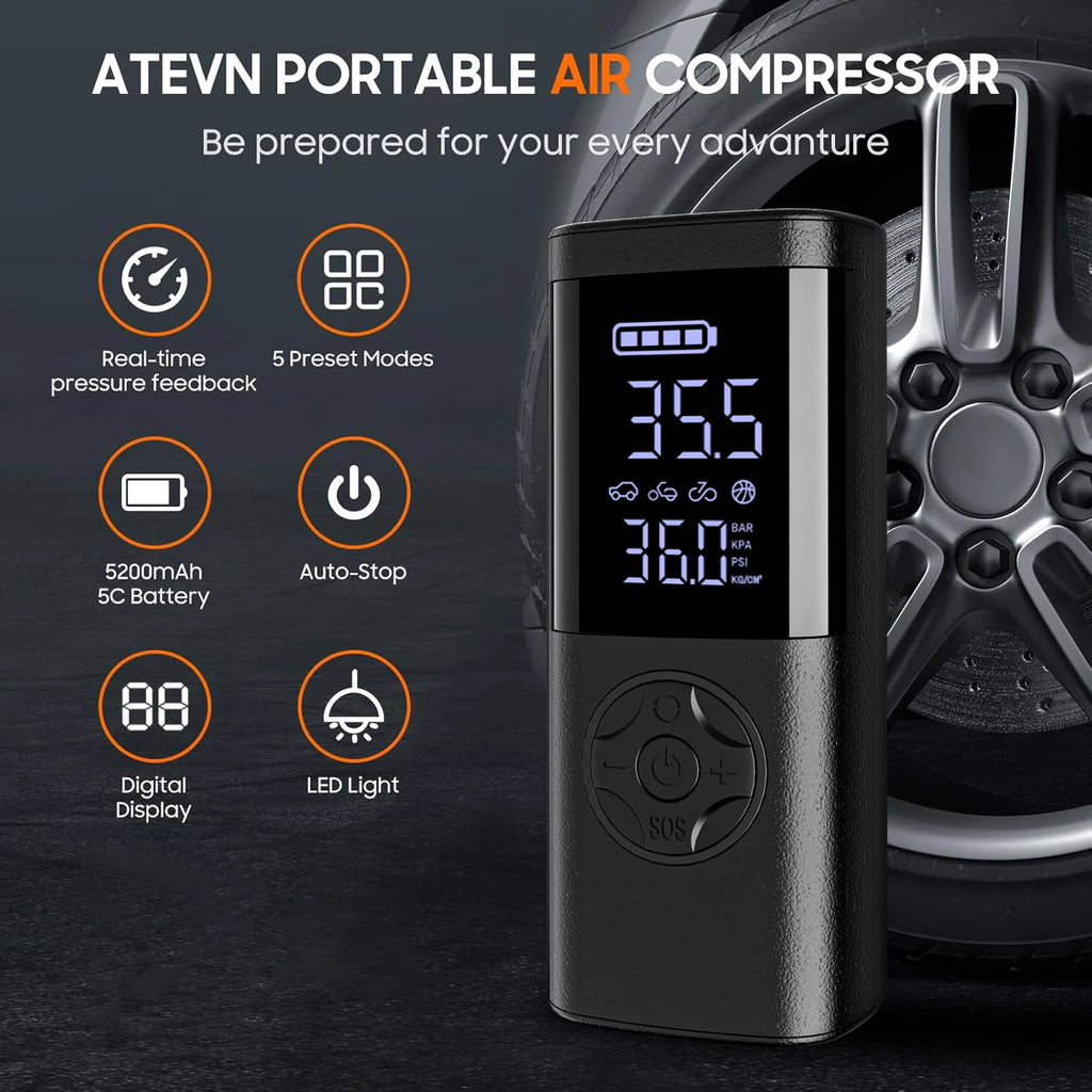 Cordless Tire Inflator with Digital Gauge, 150 PSI
