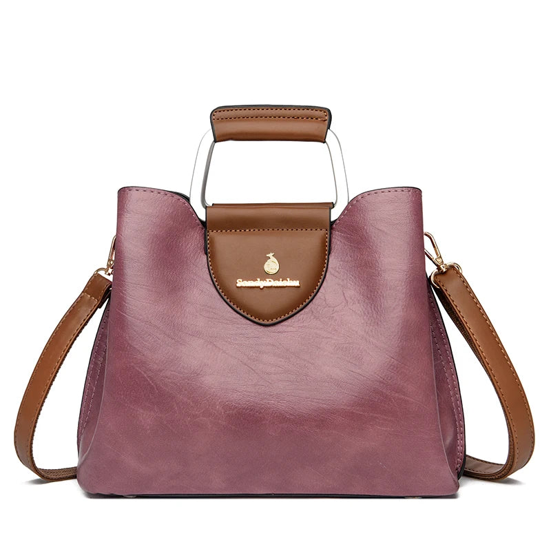 Genuine Leather Luxury Tote Shoulder Bag – High Quality Designer Crossbody Handbag for Women