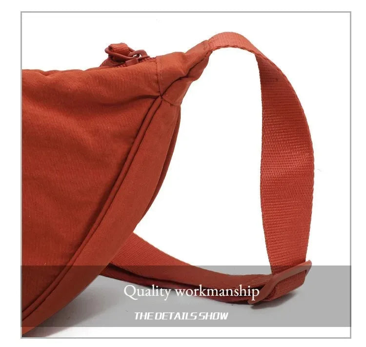 Nylon Dumpling Shoulder Bag – Large Capacity Women's Travel & Commuter Bag in Solid Colors