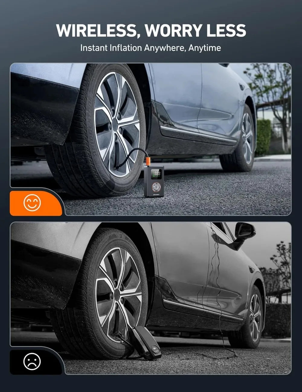 Cordless Tire Inflator with Digital Gauge, 150 PSI