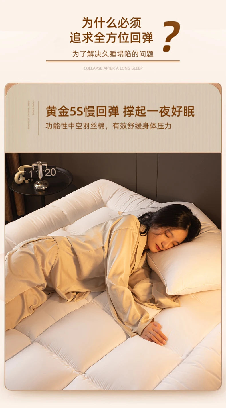 Hotel-Grade Thickened Mattress Topper – Soft Cushion for Single & Double Beds, Dorm & Home