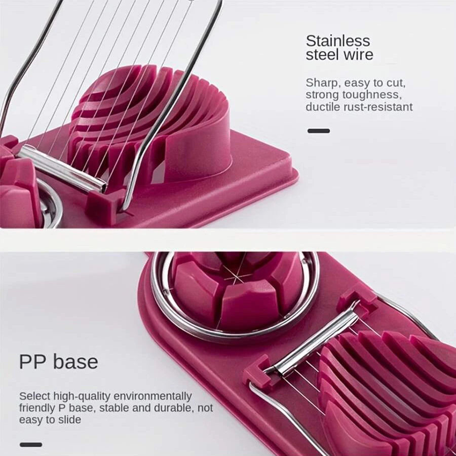 2-in-1 Egg Cutter & Slicer — Stainless Steel Wire Pull Kitchen Tool