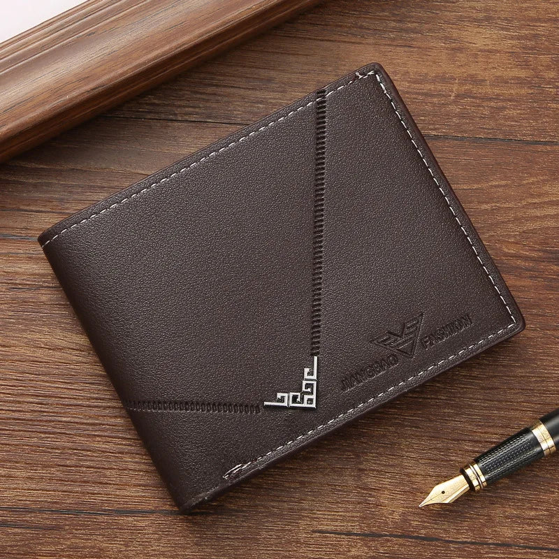 Men's Slim Money Clip Bifold Wallet – Leather Card Holder & Multi-Card Business Wallet