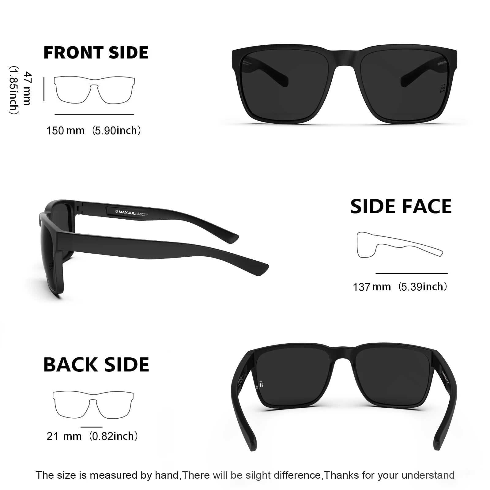 MAXJULI Z87 Oversized UV400 Sunglasses — Wide Fit
