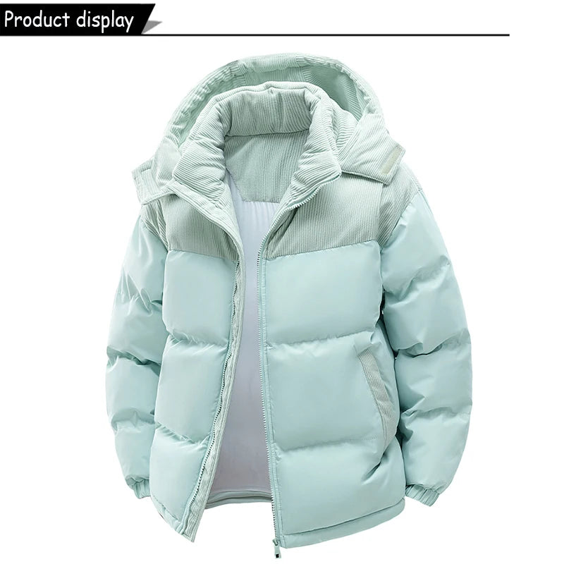 Men's Removable Hooded Windbreaker Parka Jacket – Warm Casual Outerwear for Autumn & Winter