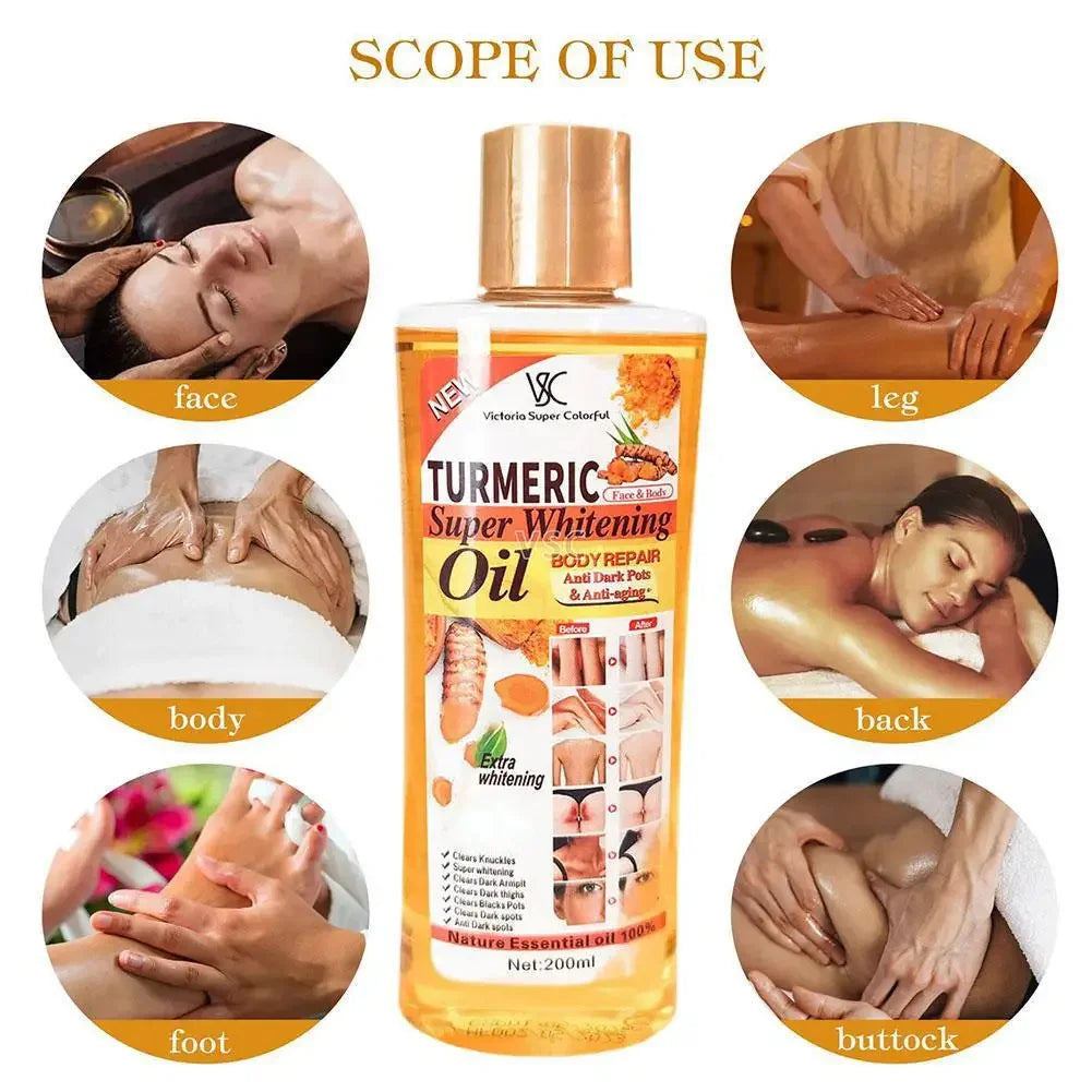 Turmeric Essential Oil — Brightening Facial & Body Massage Oil for Smooth, Glowing Skin