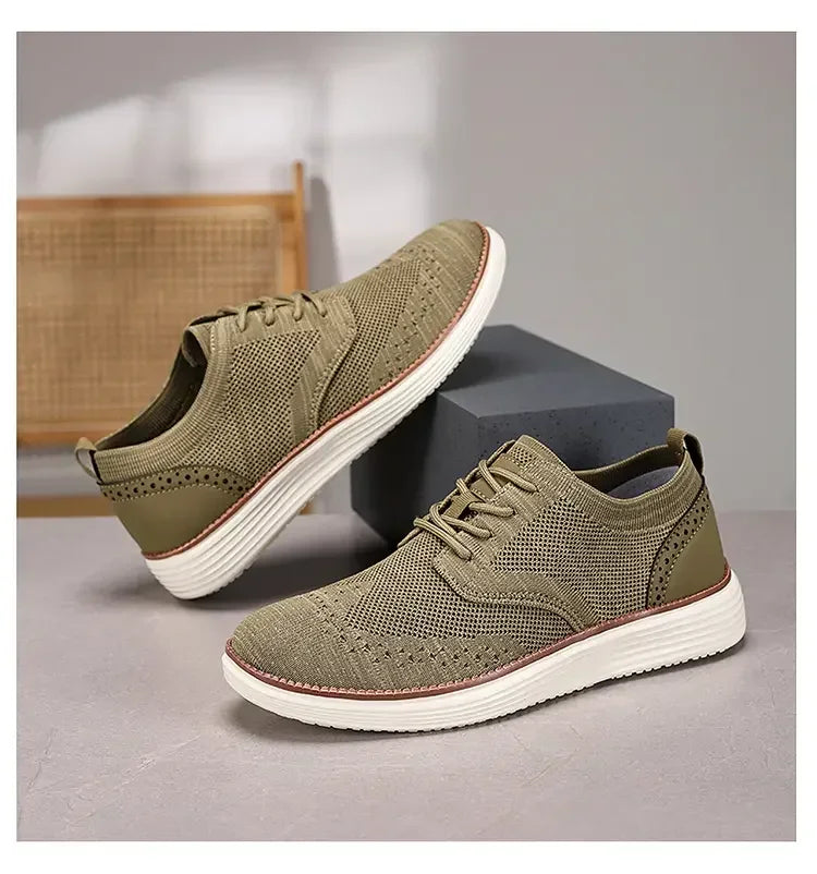 Men's Air Mesh Lace-Up Walking Shoes