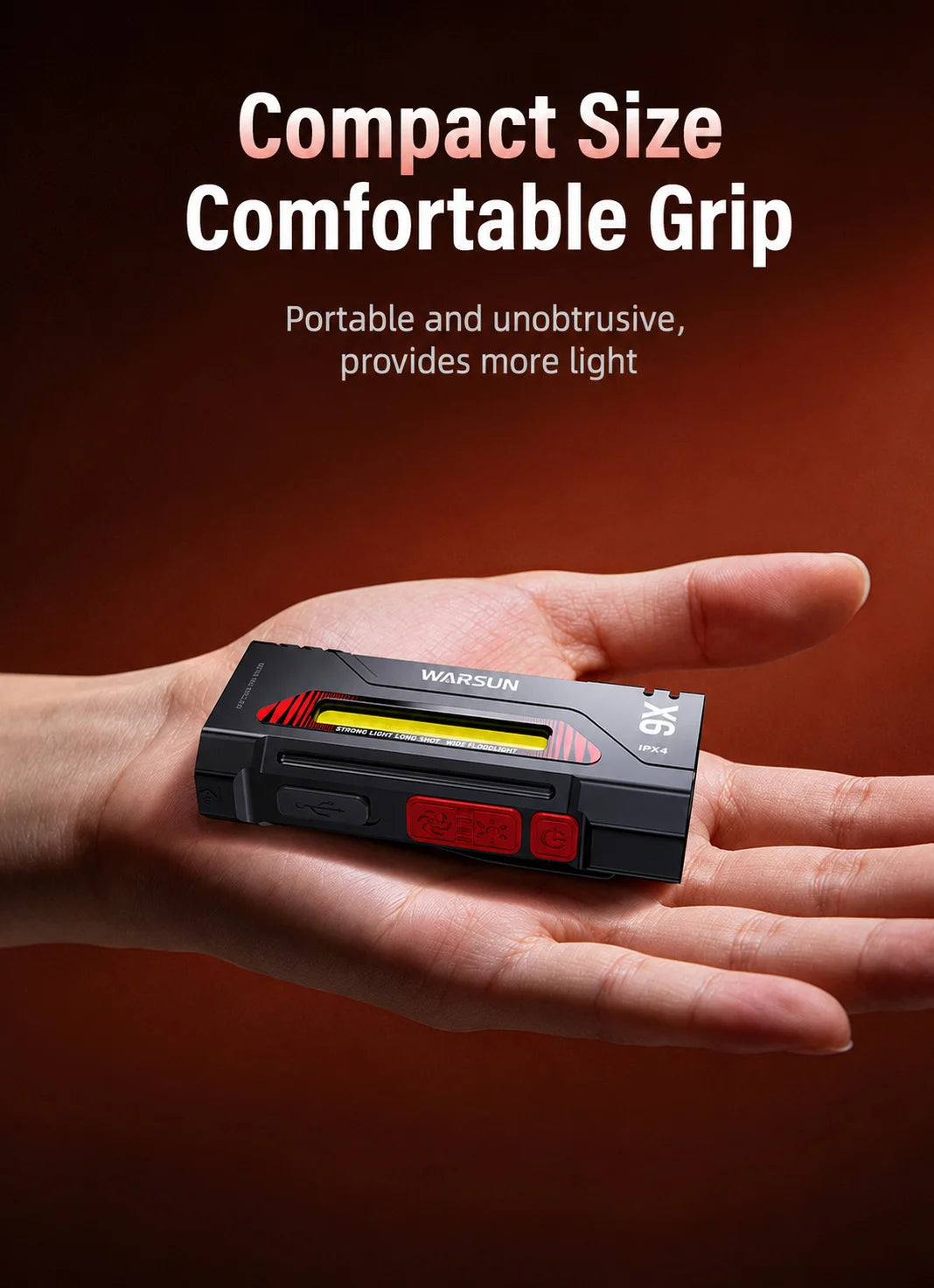 WARSUN X6 Pro Rechargeable LED Flashlight – Ultra-Bright Magnetic Work Light for Car Repair & Camping