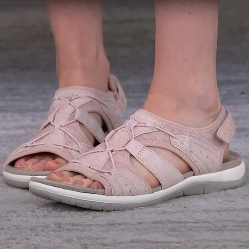 Women's Hollow-Out Adjustable Flat Sandals – Casual Beach Streetwear