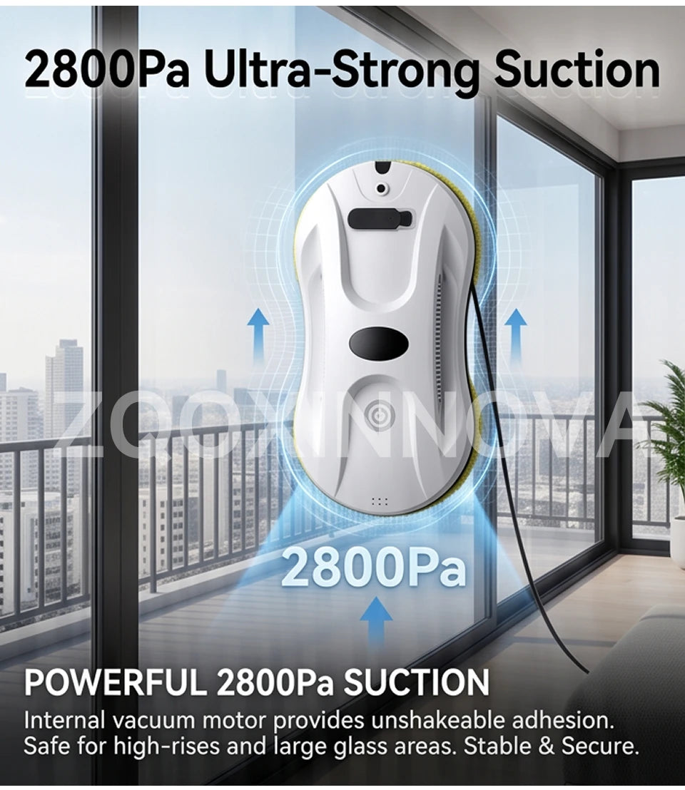 UPS Robot Window Cleaner — Smart Auto Glass Washing Robot with Remote Control & UPS Safety System